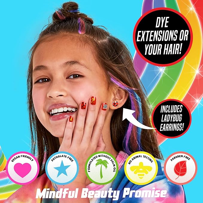 Miraculous Spots On Beauty Makeover Beauty Studio for Kids, Create Your Own Hair Art & Manicure Kit, Great for Girls Sleepover & Birthday Party, Fashion Party Ideas, Nail Art for Kids Ages 6, 7, 8, 9
