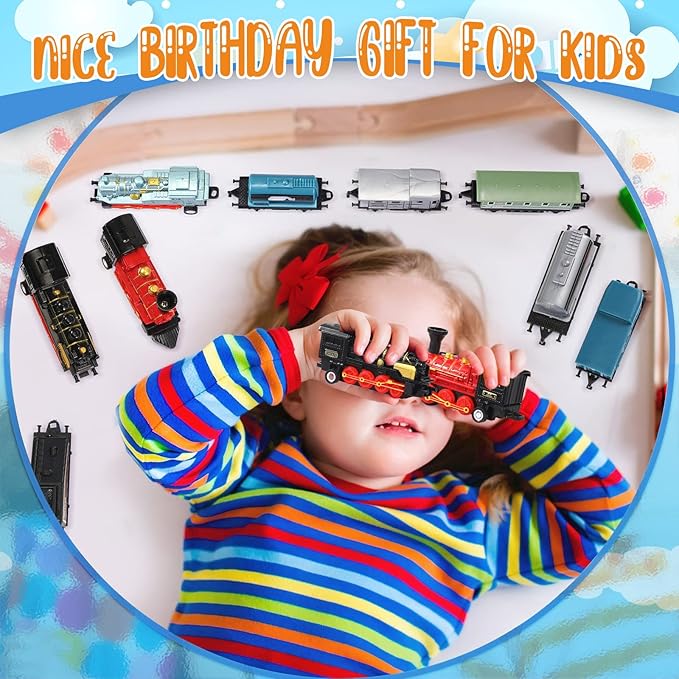 Hanaive 3 Sets Train Toys Mini Simulation Steam Toys Small Retro Steam Train Model Pull Back Set Diecast Locomotive Model Set for Boys and Girls Gifts Birthday Party Favor School Reward Gifts