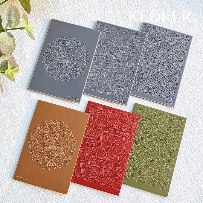 KEOKER Polymer Clay Texture Sheets Set, Clay Earring Molds for Earrings, Works with Boho Polymer Clay Cutter,The Same Effect as Polymer Clay Texture Roller, Boho Texture Sheets for Polymer Clay (1)