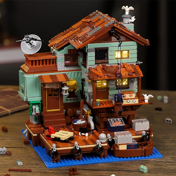 Fisherman's Wharf House Mini Bricks Building Kit, Ideas Creative Architecture Building Toys Birthday Gift for Adult Boys Girls -2046 Pieces (Not Compatible with Lego Set)