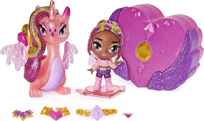 Hatchimals Pixies Riders, Crystal Charlotte Pixie and Draggle Glider Set with Mystery Feature