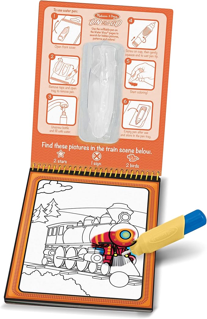 Melissa & Doug On the Go Water Wow! Reusable Water-Reveal Activity Pad - Vehicles - FSC Certified