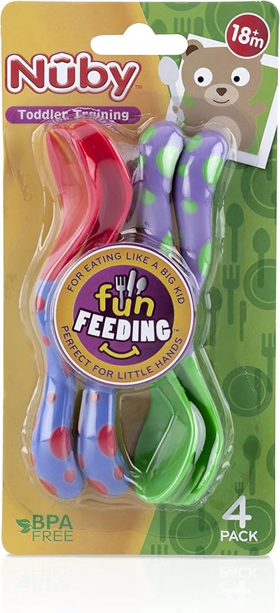 Nuby Spoons and Forks , Colors May Vary, 4 Count