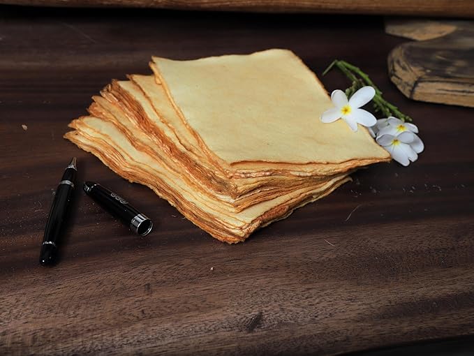 50 Pack Cotton Watercolor Paper with Deckle Edge 200 GSM Rough Textured Watercolor Paper for Writing