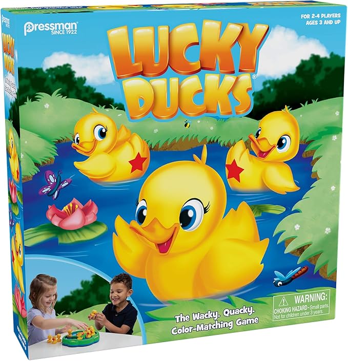 Pressman Lucky Ducks -- The Memory and Matching Game that Moves, 5"