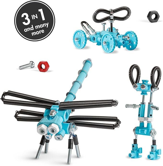 Dragonfly Toy Erector Set, Educational Build Your Own Robot Animal Stem Toys for Boys and Girls, 60+ Pcs Engineering Kit Construction Toys Steam Gifts for Kids 6 7 8 9+ Year Old