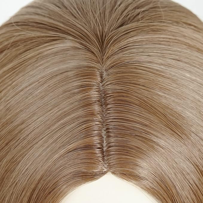 Probeauty Brown Curly Wig for Kids Girls, 19.6 Inches Long Wavy Middle Parting Heat-Resistant Synthetic Fiber Hair + Wig Cap for Halloween Costume Cosplay