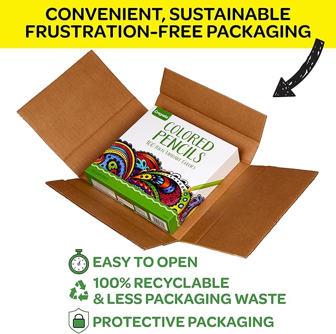 Crayola Adult Colored Pencil Set (100ct), Premium Coloring Pencils For Adult Coloring Books, Gifts for Teens & Adults, 12+