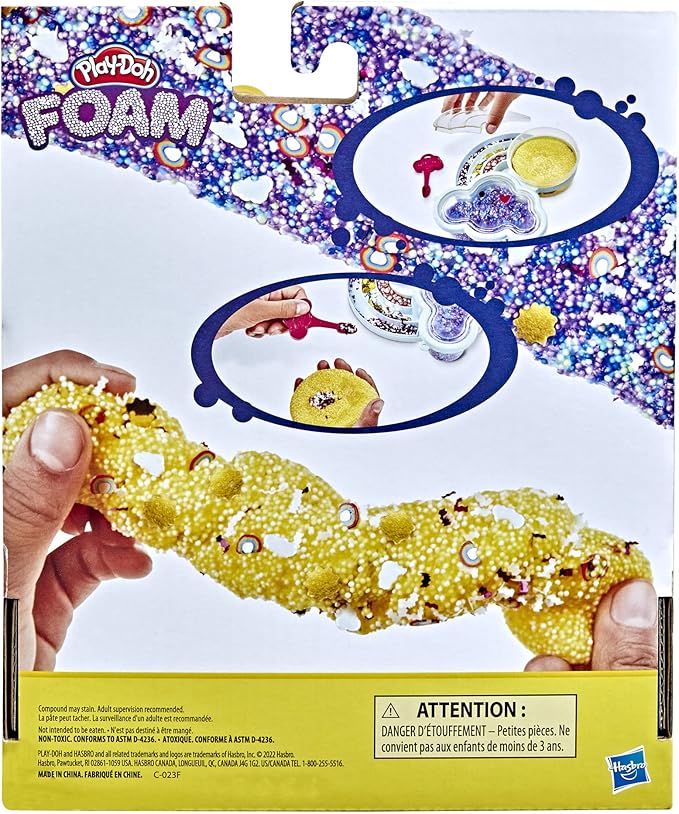 Play-Doh Foam Confetti Mixing Kit, Scented Tactile Toy for Kids 4 Years and Up with Add-in Beads and Charms, Non-Toxic