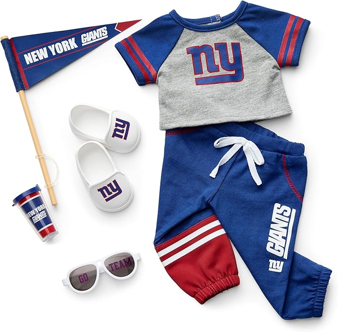 American Girl New York Giants 18 inch Doll Fan Outfit and Accessories, Blue and Red, 6 pcs, Ages 6+