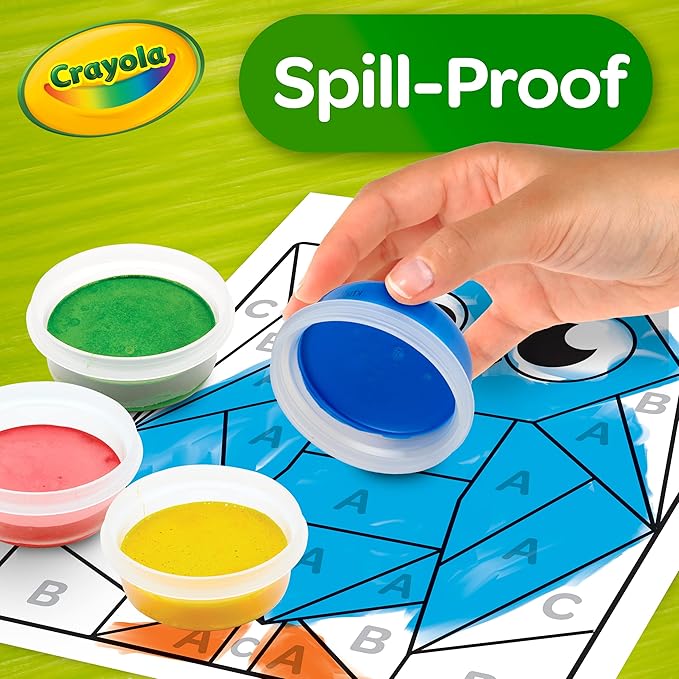 Crayola Spill Proof Paint Set (8ct), Washable Toddler Paint Kit, Includes Brushes, Pots, Activity Pages, Toddler Gift, Ages 3+