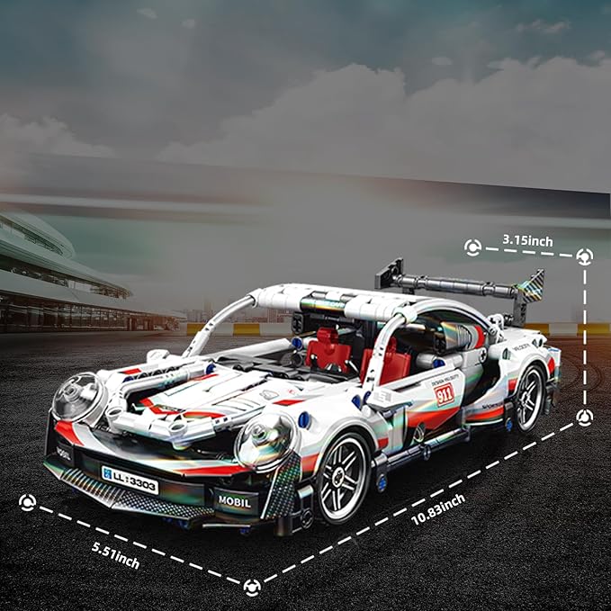 540 Piece Sports Car Model Building Kit for Kids,Teens and Adults,MOC 1:18 Racing Pull Back Car Model Building Set,STEM Educational Building Toy Car,Christmas Birthday Gift for Boy Girl Age 6+