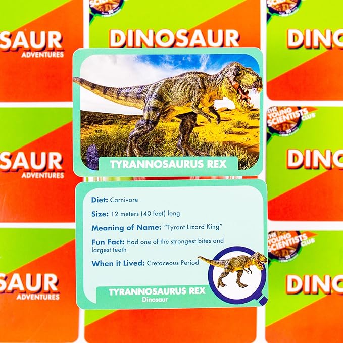 Dinosaur Adventure Pack by Horizon Group USA, STEM Kit, 16 Educational Activities, Includes Reusable Backpack, DIY Foam Dinosaur & Fossils, 42-Piece Card Game & More