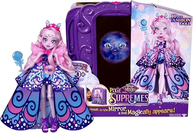 Magic Mixies Pixie Supremes Magic Mirror. Luna The Butterfly Pixie Supreme. Mix Magic Potion, Find Moonstone, Release to Reveal a Premium 10.5" Pixie Supreme Doll. 50+ Lights & Sounds. Fortune Teller