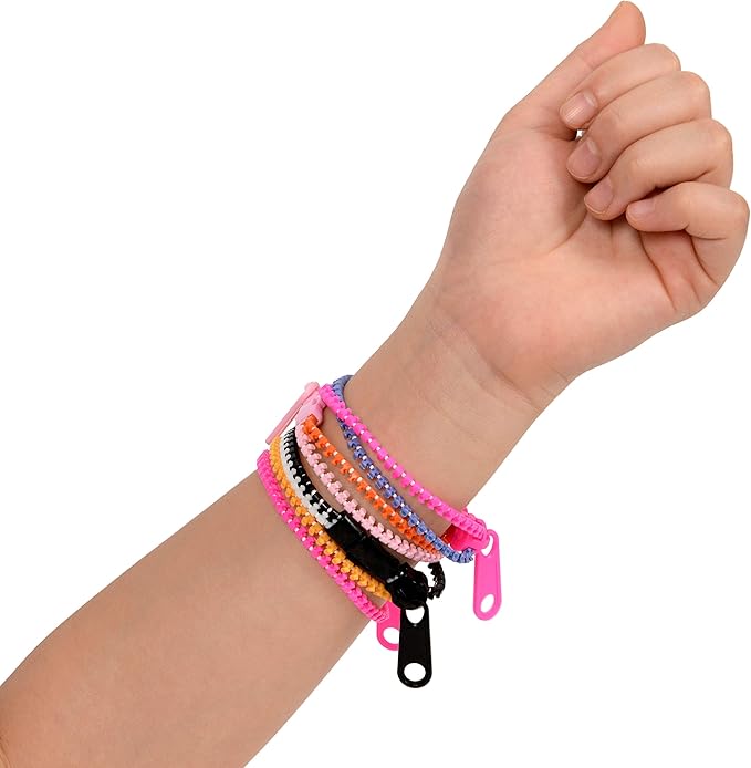 85-Pack Zipper Friendship Bracelets Set,Fidget Friendship Bracelets 7.5 Inches Sensory Toys Party Pack,Friendship Bracelets for Goodie Bag Fillers