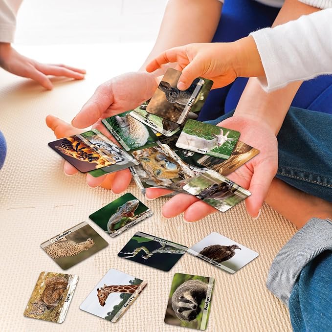 gisgfim 50 Pairs Memory Matching Game Wild Animals Concentration Memory Card Matching Games