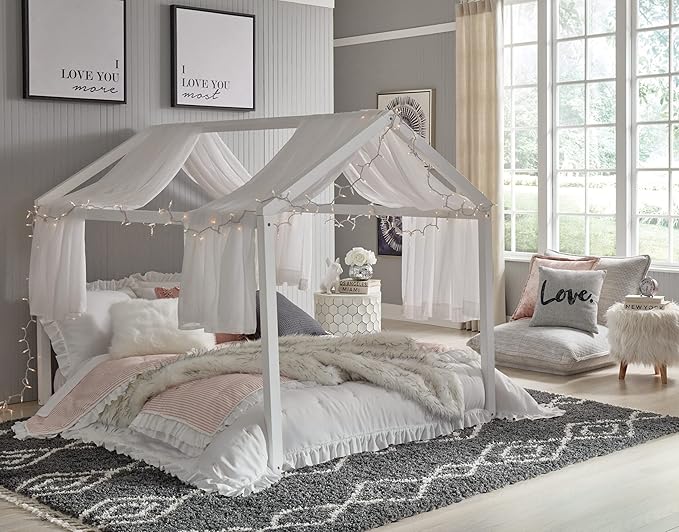 Signature Design by Ashley Flannibrook Contemporary House Bed Frame, Full, White