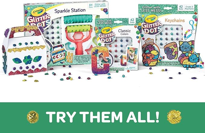 Crayola Glitter Dots Stencil Stickers Craft Kit Age 7+, Sticker Stencils