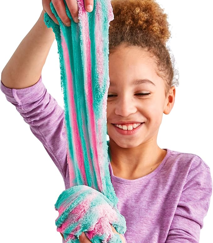 Twist - Teal/Pink Scented Stretchy Cloud Slime, Cotton Candy & Watermelon, Stretchable, Moldable, Play Sand, 10oz.Great for Tactile Fun