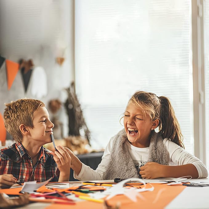 4E's Novelty Foam Pumpkins Craft (24 Pack) Large 8 Inch Foam Pumpkin Shapes Cutout - Thanksgiving Crafts for Kids Toddlers, Bulk Fall Classroom Craft Supplies