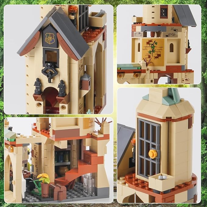Hog Magic Castle with Harry Characteristics Building Blocks(Compatible with Normal Block Size),Fantasty Harry Toy for Adults,Recreate The Magic World Scenes of The Movie