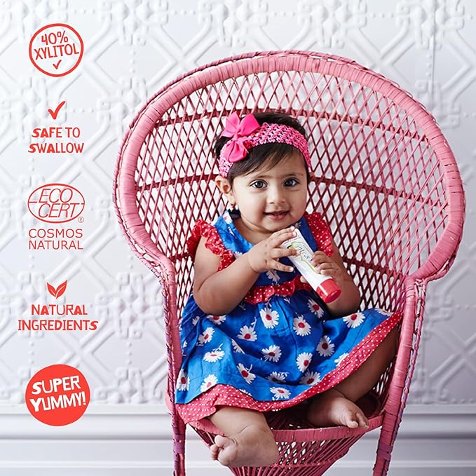 Jack N' Jill Natural Toddler Toothpaste for Baby, Kids and Infants 6 Months & Up, Fluoride Free Training Toothpaste for Toddlers 1-3 (1.76 Fl Oz (Pack of 6), Banana)