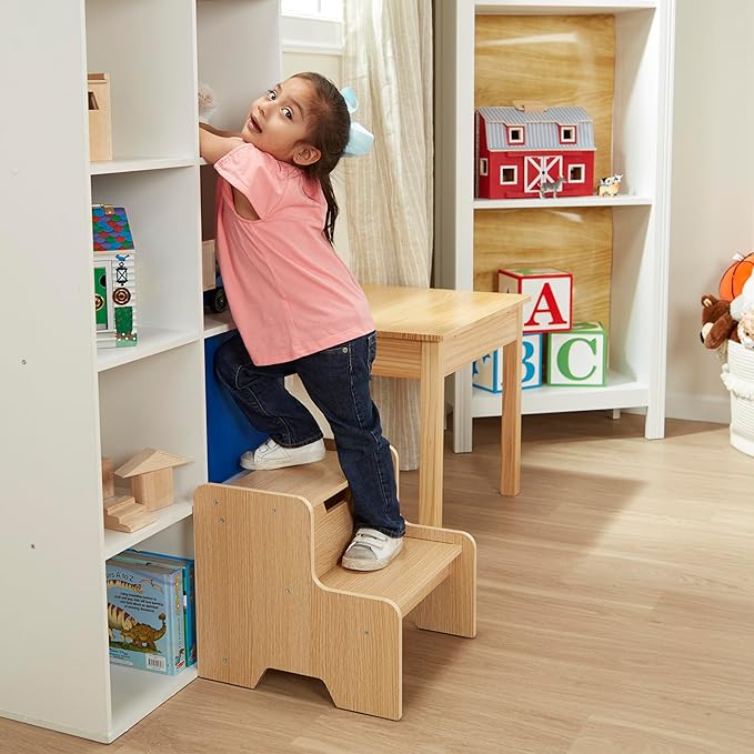 Melissa & Doug Kids Wooden Step Stool - Light Natural Finish