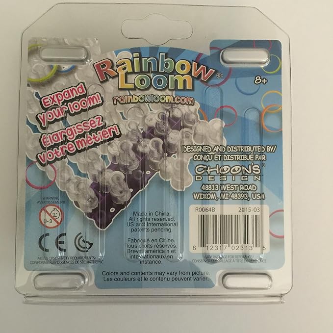 Rainbow Loom Six-pin Expansion Bases - Create Wider, Larger Bracelets - Each Pack Includes 2 Purple Bases (R0064B)