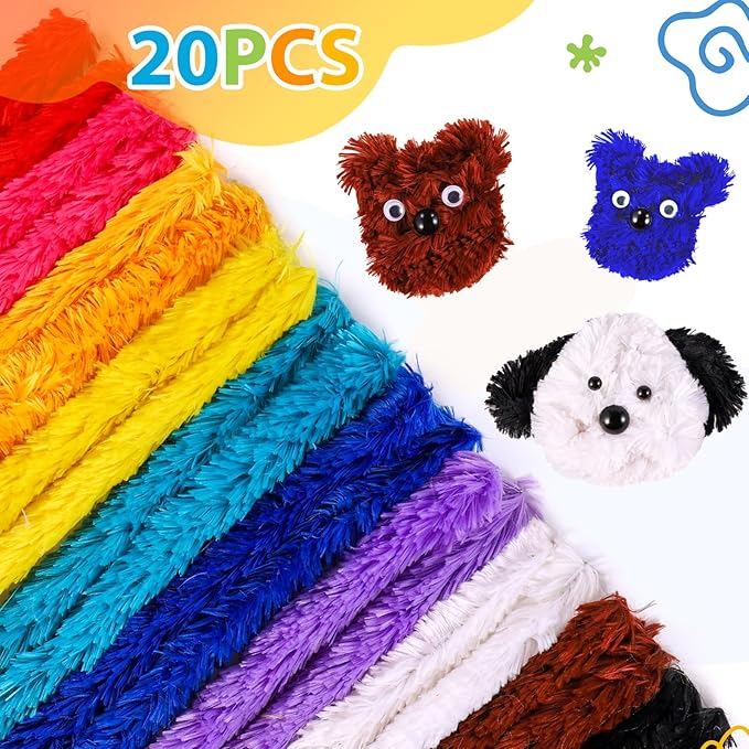 Caydo 50PCS Extra Thick Pipe Cleaners Craft Supplies 10 Colors Jumbo Pipe Cleaners Chenille Stems for Kids Craft DIY Projects Creative Decoration, (30 mm x 12 Inch)