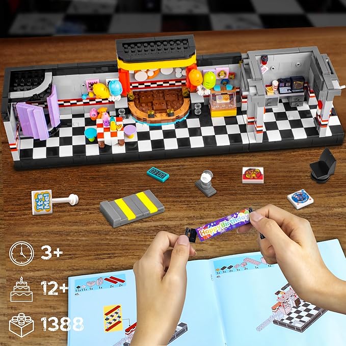 Five Nights Security Breach Stage Building Blocks Toys, Classic Horror Game Stage Building Set, Home Decoration Great Birthday Present for Teens, Collectible Present for Game Fans (1388PCS)