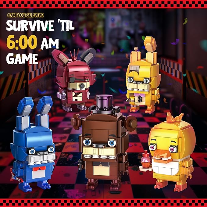 Five Nights Security Breach Building Block Toy, 5 Characters Action Figure, Horror Five Nights Game Toys Merch Building Set Toy for Boys Age 8-12, 988Pcs