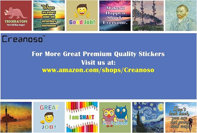 Creanoso Emoji Encouraging Words Stickers (10-Sheet) – Total 120 pcs (10 X 12pcs) Individual Small Size 2.1 x 2. Inches, Waterproof, Unique Personalized Themes Art Decal for Boys & Girls, Children