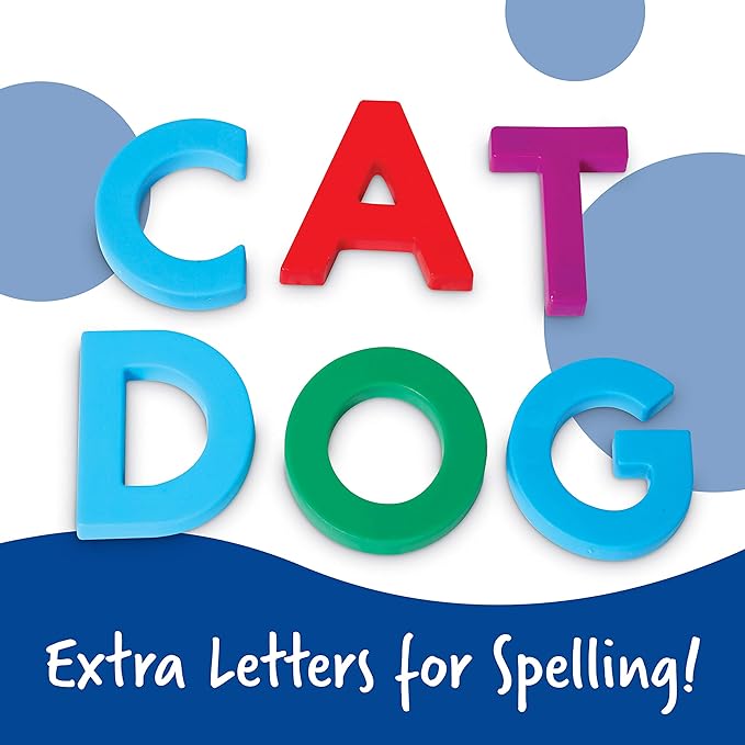 Learning Resources Jumbo Magnetic Uppercase Letters, ABCs, Early Letter Recognition, 40-Pieces, Large Magnetic Letters, Assorted Colors, Ages 3+