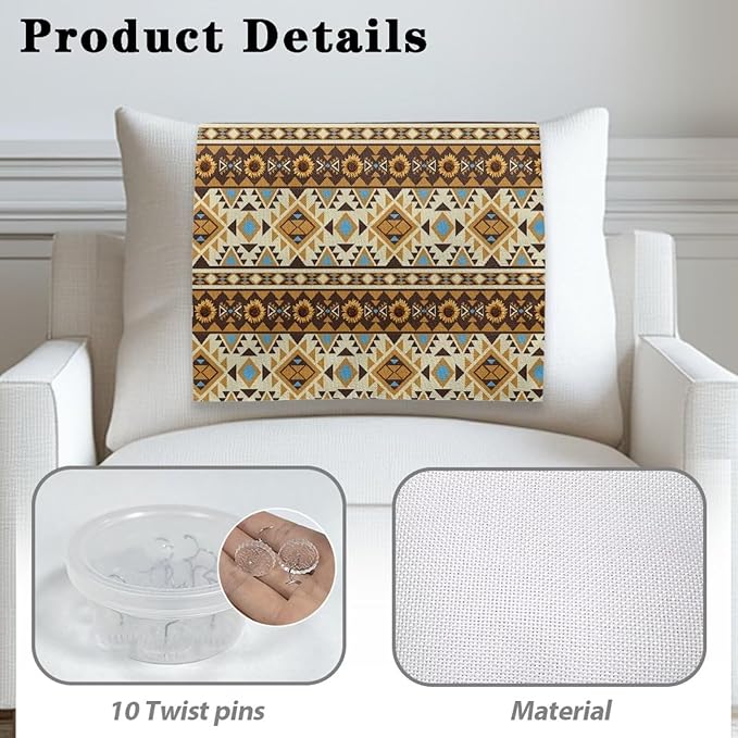 Aztec Recliner Headrest Protector Pet Scratch Resistant Chair Headrest Cover Anti-Fade Sofa Headrest Slipcovers for Home Couch Loveseats Decoration 2 Pack