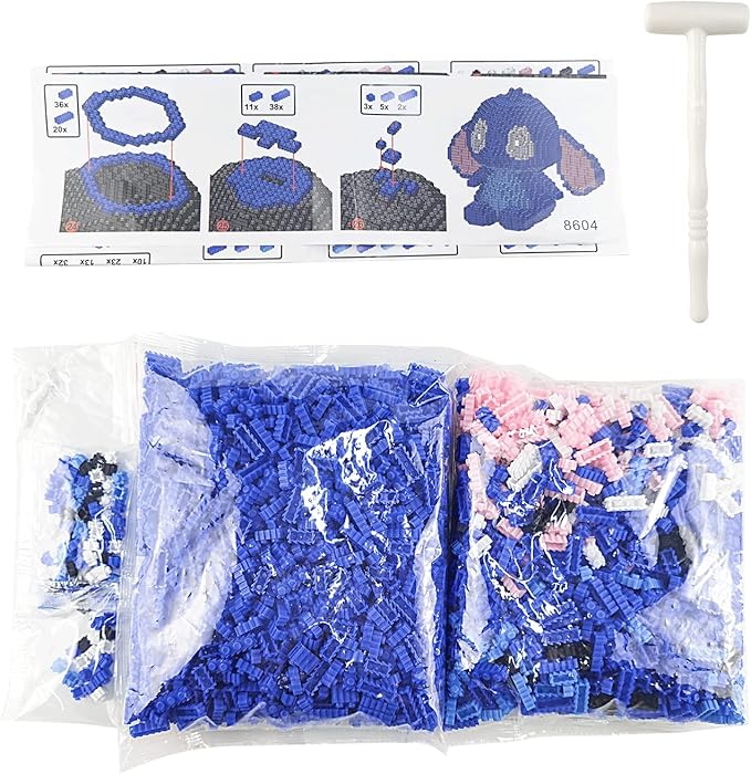 Building Bricks 2000+ Pieces Set - 3D Puzzles Classic Cartoon Characters Building Blocks - Micro Building Block for Boys Girls & Adults (BluePro)