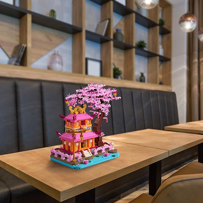 Architecture Dream Flower Building Block,Japan Sakura Tree House Construction Set,1810 PCS for Adults and Teens,Mirco Blocks Model Set,Creator Blocks,Mini DIY STEM Toys,Assembly Toys