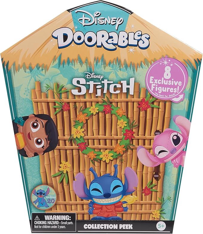 Disney Doorables Stitch Collection Peek, Easter Basket Stuffers, Officially Licensed Kids Toys for Ages 5 Up, Gifts and Presents by Just Play