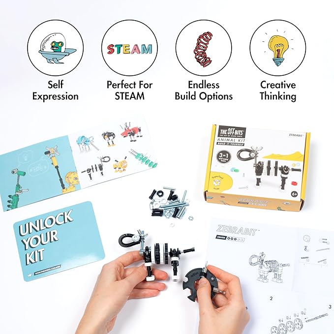 Build Your Own Animal Robot, Educational Stem Building Toys for Kids Age 6 7 8 9+ Year Old, Zebra Robot Stem Toys Engineering Kit, Construction Toys Steam Gift for Boys Girls