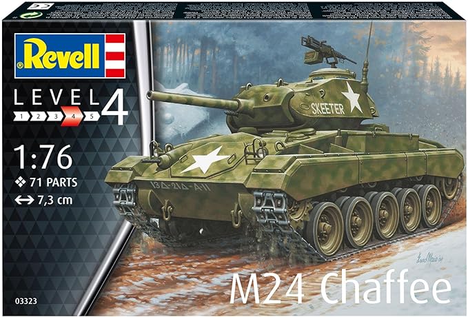 Revell RV03323 M24 Chaffee Plastic Model kit, Unpainted