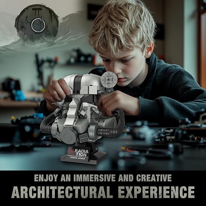 Helmet Building Blocks for Boys Aged 12+, Head Building Block Set Collectibles for Men, Buildable Display Model for Home or Office, Ideas for Boys, Girls and Adults, 1088PCS