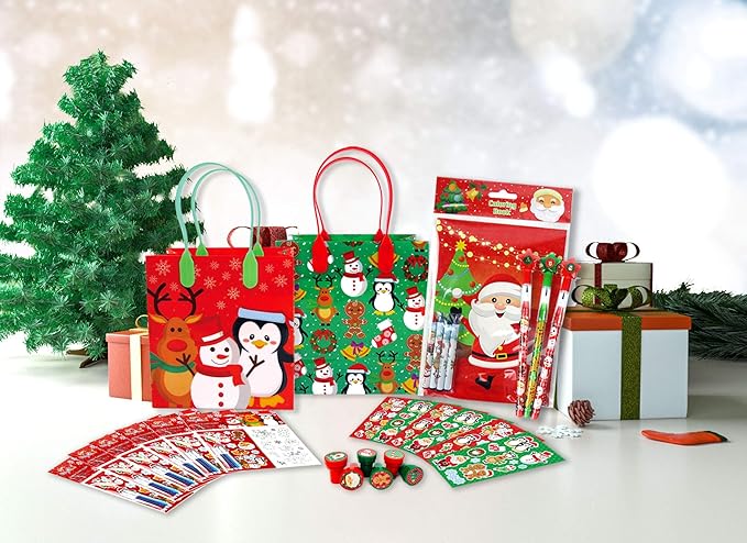 TINYMILLS Christmas Holidays Coloring Book Crayon Set for Kids Party Favors with 12 Coloring Books and 48 Crayons for Christmas Goody Bag Stuffers For Kids Holiday Party Gift Rewards Carnival Prizes