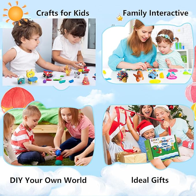 QMay Air Dry Clay 50 Colors-DIY Modeling Clay Starter Kit with Sculpting Tools, Great Gift for Artistic Kids