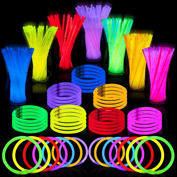 JOYIN 1000 Pcs 8" Glowsticks, Bracelets Necklaces, Glow in the Dark Party Favors, Easter, Christmas, Halloween Supplies Pack, Football Party Supplies