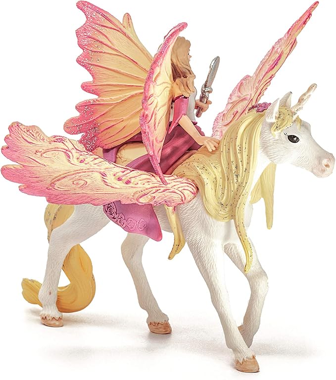 Schleich bayala Fairy Feya and Pegasus Unicorn Figurine Playset - Realistic Enchanting Fantasy Magical Fairy and Unicorn Figurine Imagination Playtime Toy Set for Boys and Girls, Gift for Kids Age 5+