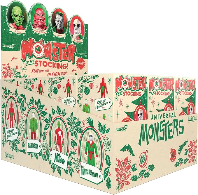 Super7 Universal Monsters Blind Box Flat - (12 Pack) 3.75" Universal Monsters Movies Action Figure Classic Movie Collectibles and Retro Toys