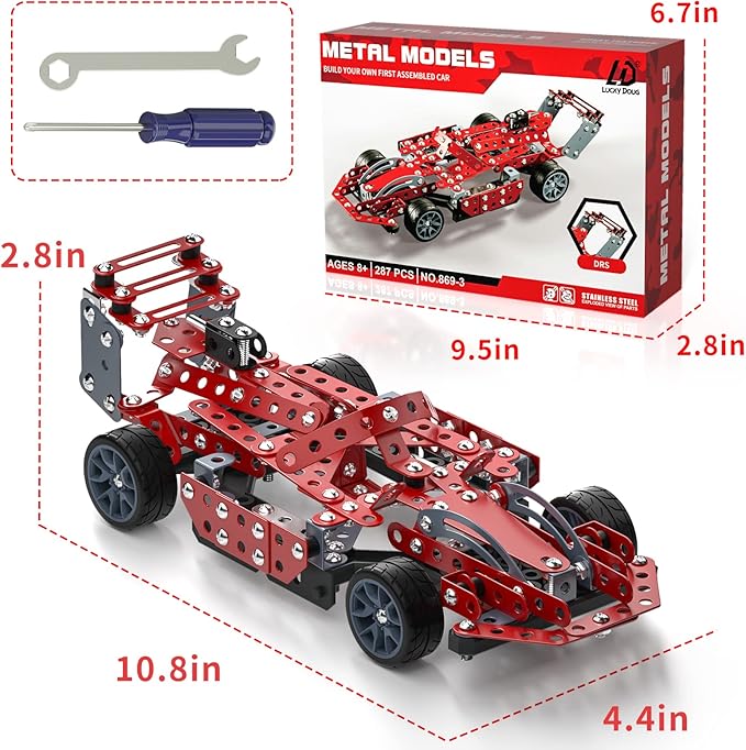 Lucky Doug Building Kit Model Car Set - STEM Project Building Toys for Kids Ages 8-12, Assembly Building Vehicle for Boys 8 9 10 11 Years Old