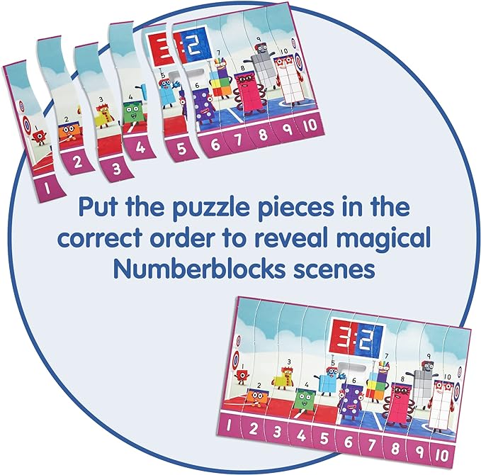 hand2mind Numberblocks Sequencing Puzzle Set, ﻿Sequence Cards, Matching Game, Math Toys, Toddler Educational Toys, Preschool Learning Activities, Kids Birthday Gifts, Easter Basket Stuffers for Kids