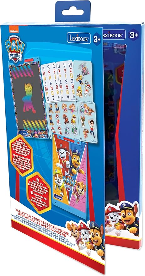 Lexibook, Paw Patrol Magic Slate, Art and Craft Toy for Girls and Boys, A4 Size with Multicolored Drawings, Blue/red, CRT10PA