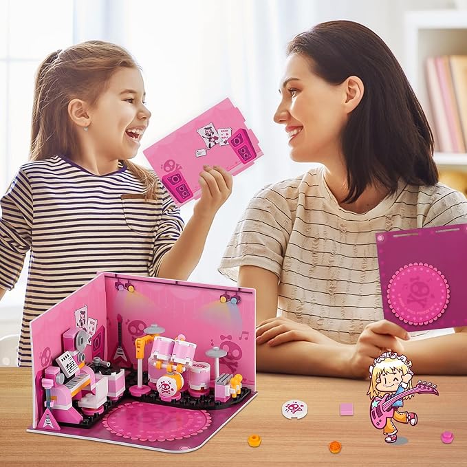 Friends House Building Block Sets, Girls Music Studio Friendship Playhouse Apartment Bricks Kit Birthday Roleplay Gifts for Old Kids 6+ 6-12 8-12