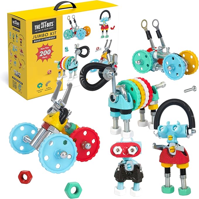 Jumbo Kit Educational Build Your Own Robot Toy, Stem Classroom Games for Group Play & Family, Valentine Birthday Gifts for Kids Montessori Play Kit, Steam Toys for Kids Ages 6 7 8 9+